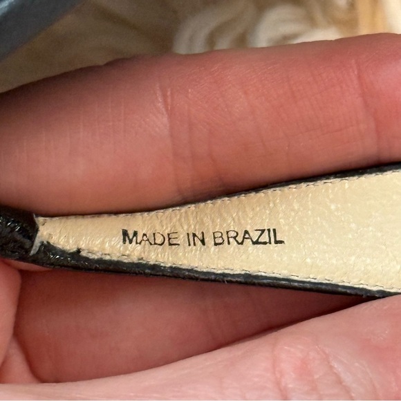 alexandre birman snake skin black T-strap sandals size 38.5 or 9 leather - Picture 11 of 12